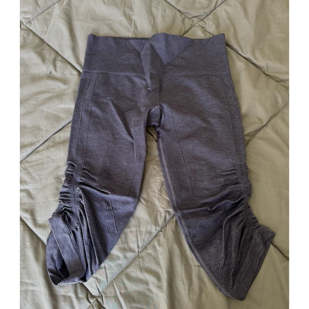Lululemon In the Flow Crop II Leggings Navy Blue Capri Ruched‎ Yoga Women's 6